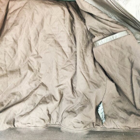 The Kooples Aviator Leather Bomber Jacket with Detachable Fur Collar in Brown XL - Picture 5 of 8